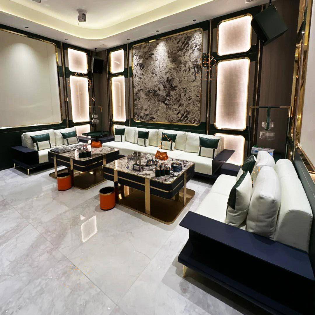 ktv沙发私人影院酒吧夜总会包厢港式轻奢清吧歌舞厅茶几沙发组合