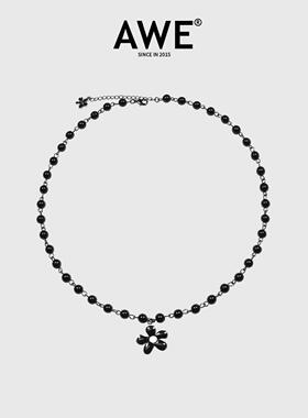 镶钻闪光串珠项炼毛衣炼太阳花周雨彤同款小花锁骨炼