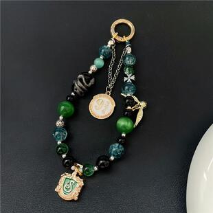 哈利波特手机链 斯莱特林拉文克劳蛇院鹰院女孩包包挂饰四大学院