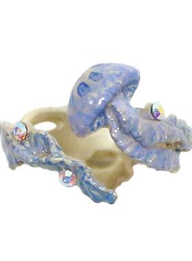 设计师款可调节大小动物立体个性女水母蛇型仓鼠戒指