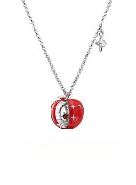 苹果切片原创红色苹果吊坠项炼女小众设计高级感甜酷