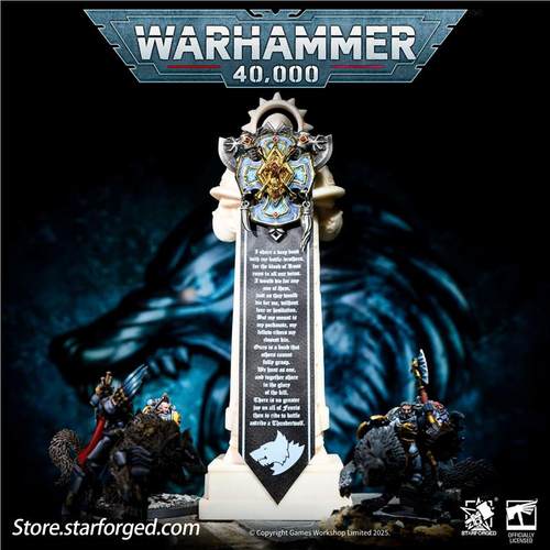 星辰铸造 战锤40K周边芬里斯头狼荣誉徽章太空野狼胸针