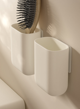 速发墙台牙膏梳子置物架浴室厕所免打孔墙壁收纳架洗漱上收剃纳筒