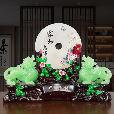速发玉石摆件平安扣招财纳福貔貅客厅酒柜装饰店铺开业礼物送礼品