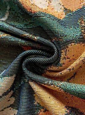 式复美古油画风线编织优雅复古可机dw111洗一片式轻沙松铺设棉发