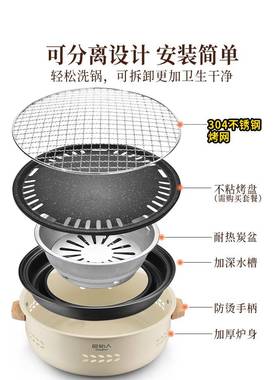 围炉NNU煮火烤套装室内家用烧茶烤炉户外架子火盆炭炉器具全然