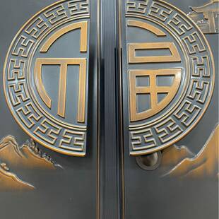 福MZP拉字带型精雕滑盖手内纹嵌入式指锁祥云图案感应灯光铸铝门