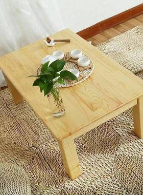 实饭木炕桌BHR农村榻老式榻米坐地吃矮小桌飘窗炕几家用长方形木