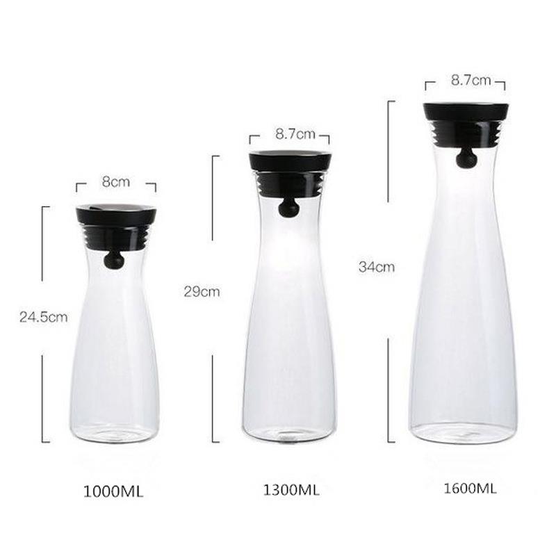 现货漏型束腰高简硼水晶凉水扎壶大APU硅容量带盖果沙汁壶约冷水