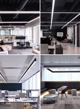 led约办公室灯方通吊顶吊灯办公室会议健简身MFG房无缝室拼接长条