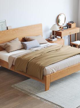 全5实木床AHG奢轻现代约1.米实木双人床1米8主卧高端大气1简.2小