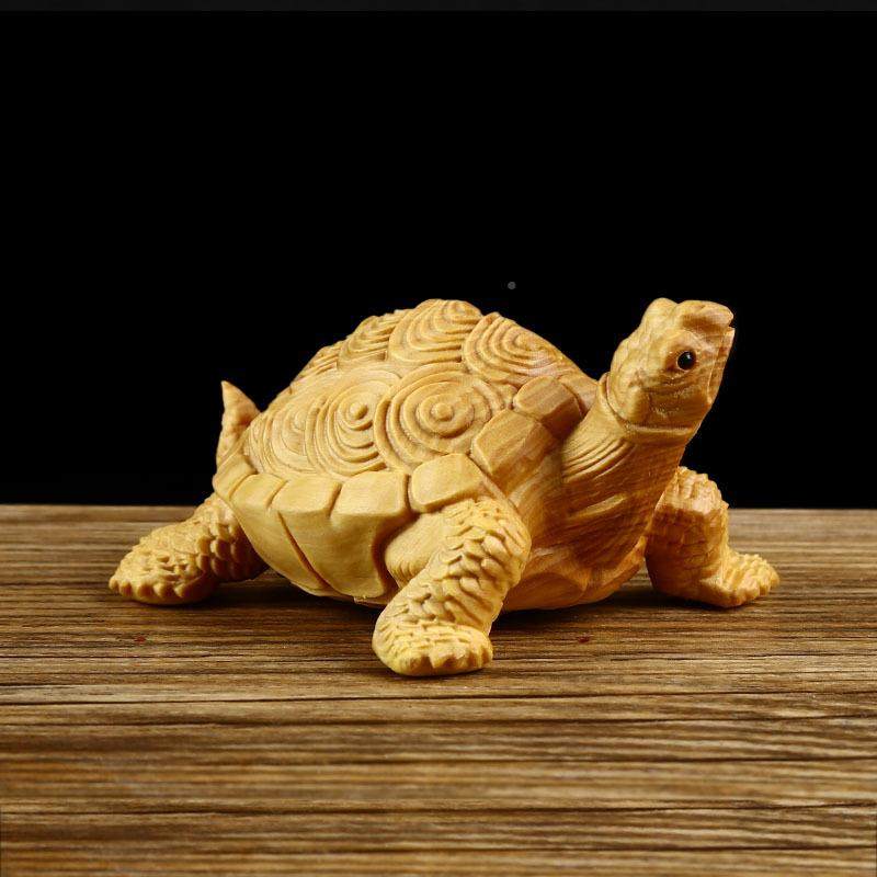 黄杨木雕实木动物龟富甲乌天下把身手玩件DKT文玩汽车摆件手随工
