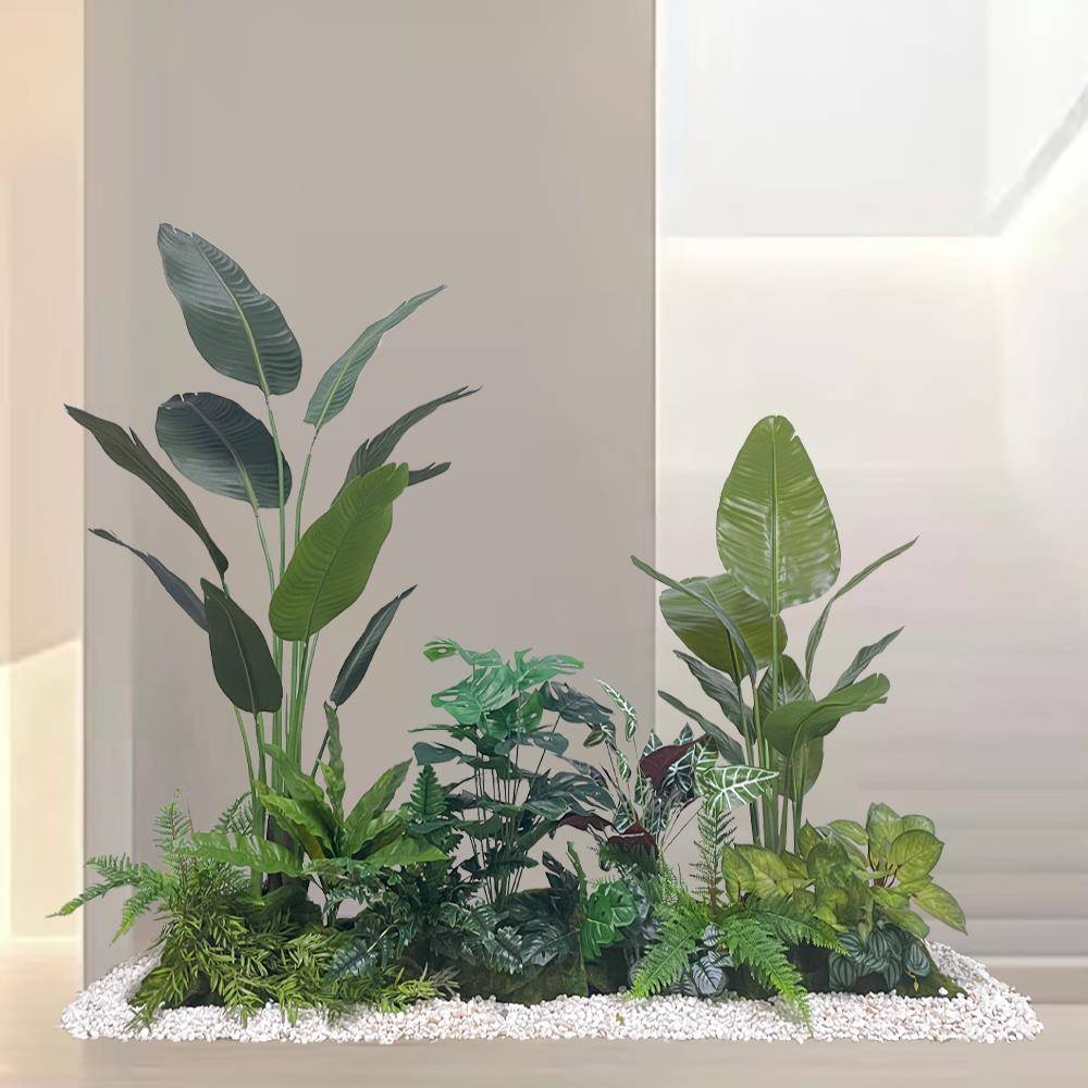 室内仿楼真植物景大造型春季绿植观景装饰梯下假植物DFM盆栽落地