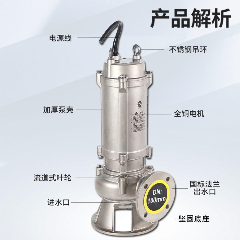 全不锈钢污水泵污水处理厂废水池304/316/316L海上作业船用潜水泵