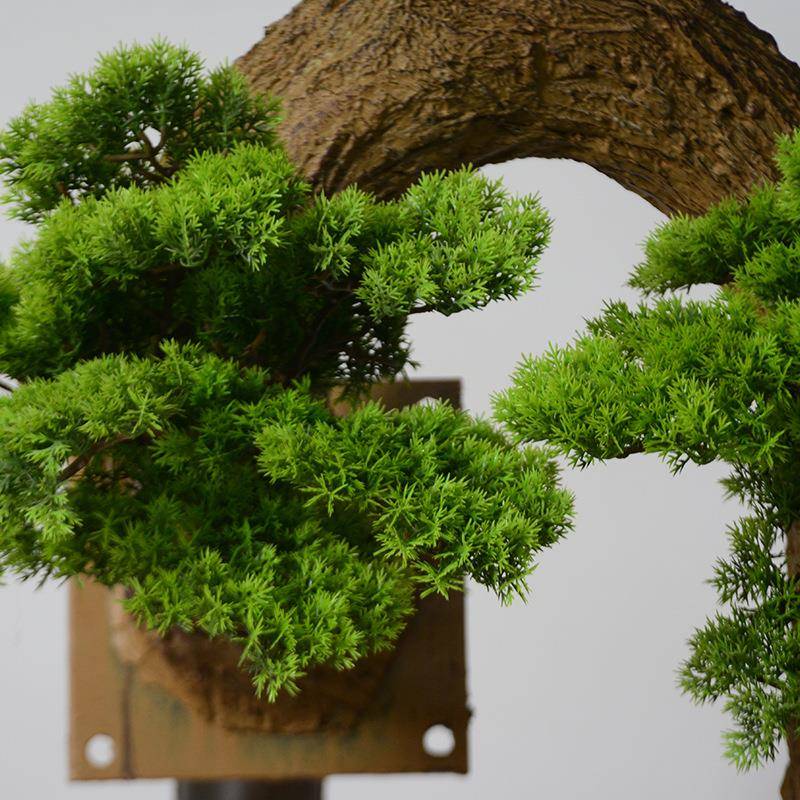 仿真绿植松树办公植物PNI摆室件盆盆景客松人造景栽观迎仿真松树