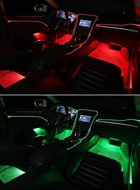 手机APP无线遥控汽车彩冷光线光一导氛围灯车七内变色装RLP灯拖饰