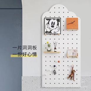 云收朵形洞洞板木质墙壁置物架挂墙层屋板全装 饰一搁SES字板纳架