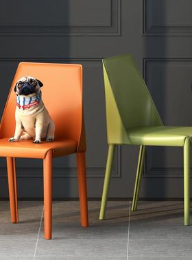 意式极简马HMF代鞍皮奢餐家用现简约酒店椅餐桌椅子设计师轻靠背