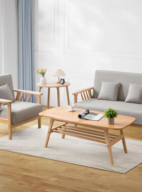 小型客厅布艺沙发椅现货户厂出租房实木IVG家沙发茶组合几套装