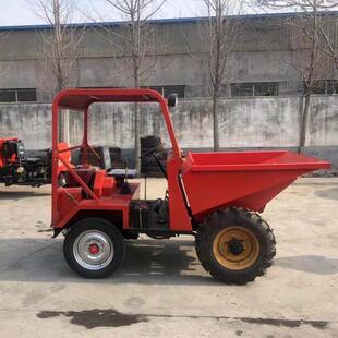 四轮车侧翻斗车柴油四轮液1压翻斗建筑工地立方2立方混凝968土搬