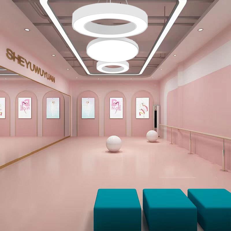 现代约吊灯舞蹈校前台691一二灰色圆灯成人米舞瑜伽教室简大学气