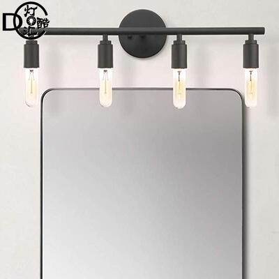 工美式浴室前灯个性床头三头复古业RIR艺风简约铁墙壁镜灯