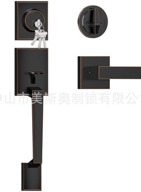 卧木门锁旧具室内家用35813用型黑色房间静音老通式门把手室门换