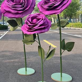 纸婚手工艺大玫瑰花婚礼礼表白求婚饰布置装81739网红橱窗美陈