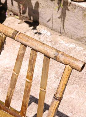 老式竹椅子竹凳VHO纯椅手工编制座椅外庭院休子闲户桌成人幼儿园