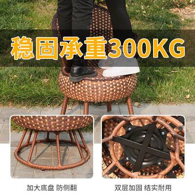 室外台小桌户外桌椅阳庭院子网红休闲椅藤三椅家用茶几组合EBQ件