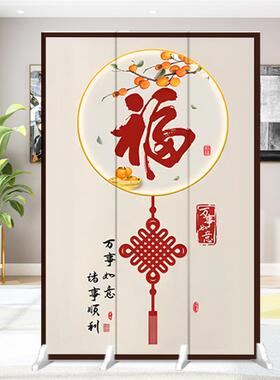 中式屏风隔断客厅办室折39019叠正移动卧入户室对门遮公挡隔板福