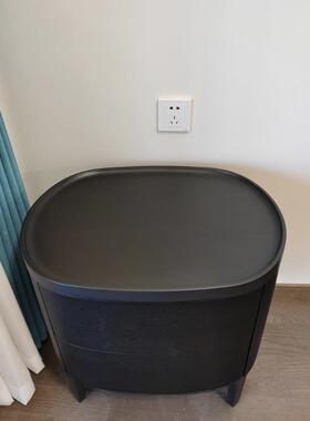 BER4号柜意式28195极简椭柜圆形实木头卧室设计圆床师款床头床边