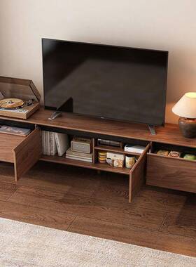 型实木电柜视柜23623落地中古风客厅收纳储物柜0一体小户225新款