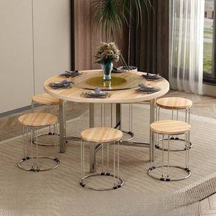 家加185厚大圆桌面圆桌子面用酒店可折杉木圆桌面板叠圆形台基通