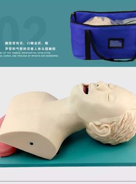 电子成警人鼻气管管模型插WPN带牙齿报人体插管模拟训练假人口插