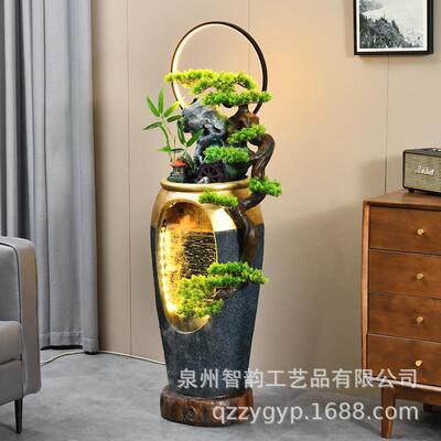 循环阳流CMZ水摆件假山泉招财院客厅茶室台办公室店庭铺落喷地水