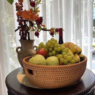 越南藤编水果篮真藤面包篮藤编收纳61995筐编置物篮藤手工收纳篮