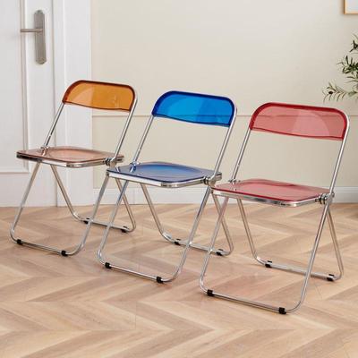 透UDB明椅亚子克力靠背椅服装店拍照椅简家用约餐晶椅便携水折叠