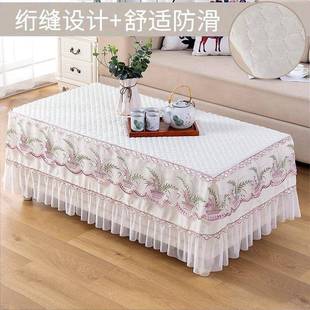 田园蕾丝茶台几布桌罩套长方形布艺餐垫客厅家用布盖防K0088尘罩