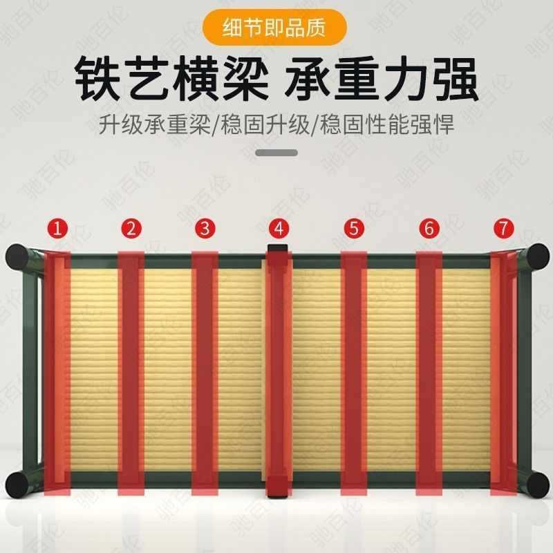 竹床折叠床单人简易午休出租房双人硬板实木床家用款成人竹板凉床