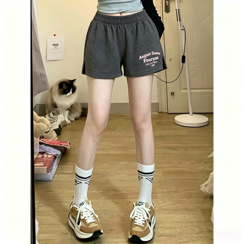 夏季高腰显瘦辣妹风直筒阔腿短裤