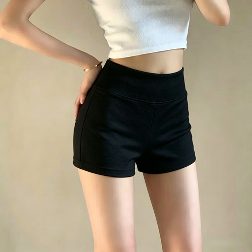 夏季高腰黑色辣妹显瘦运动短裤