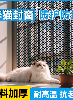 阳台防护网黑色塑料网封窗防猫坠落网格围栏网防盗窗防掉网安全网