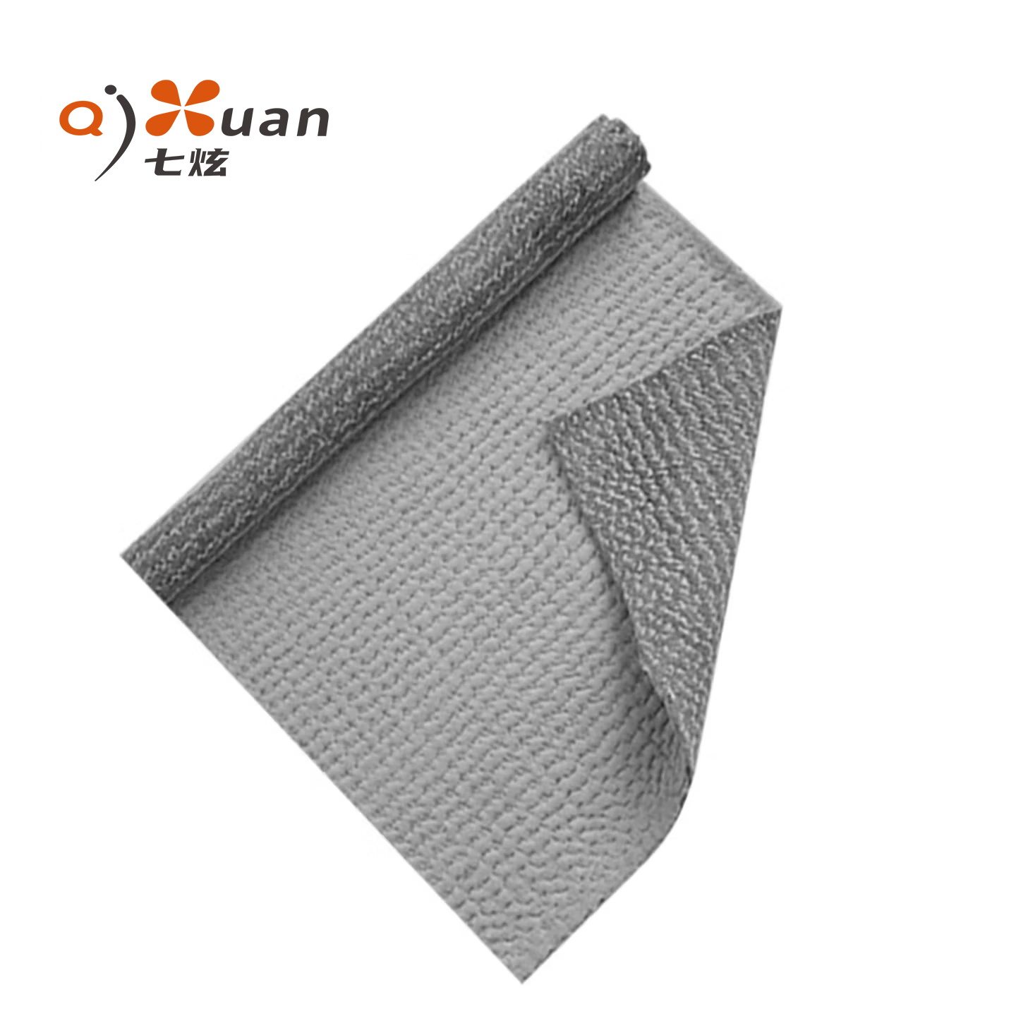 七炫纤维针织加厚地毯0.5m*0.5m*9mm 灰色 QX-2528