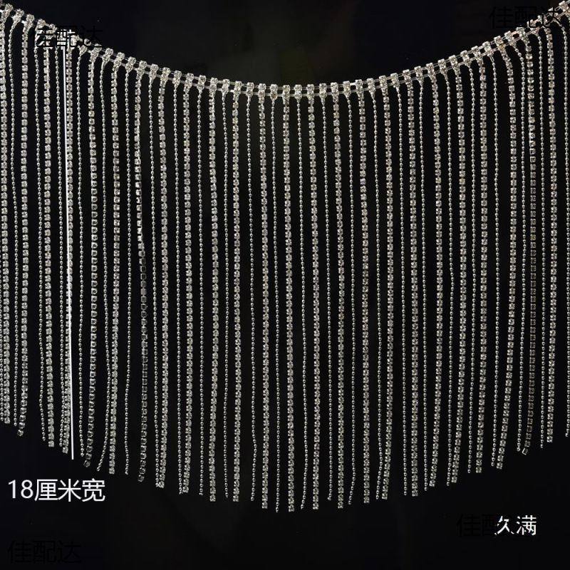 服装超长玻珠diy18流苏材质链装饰配件礼服厘米宽新品鞋饰水钻