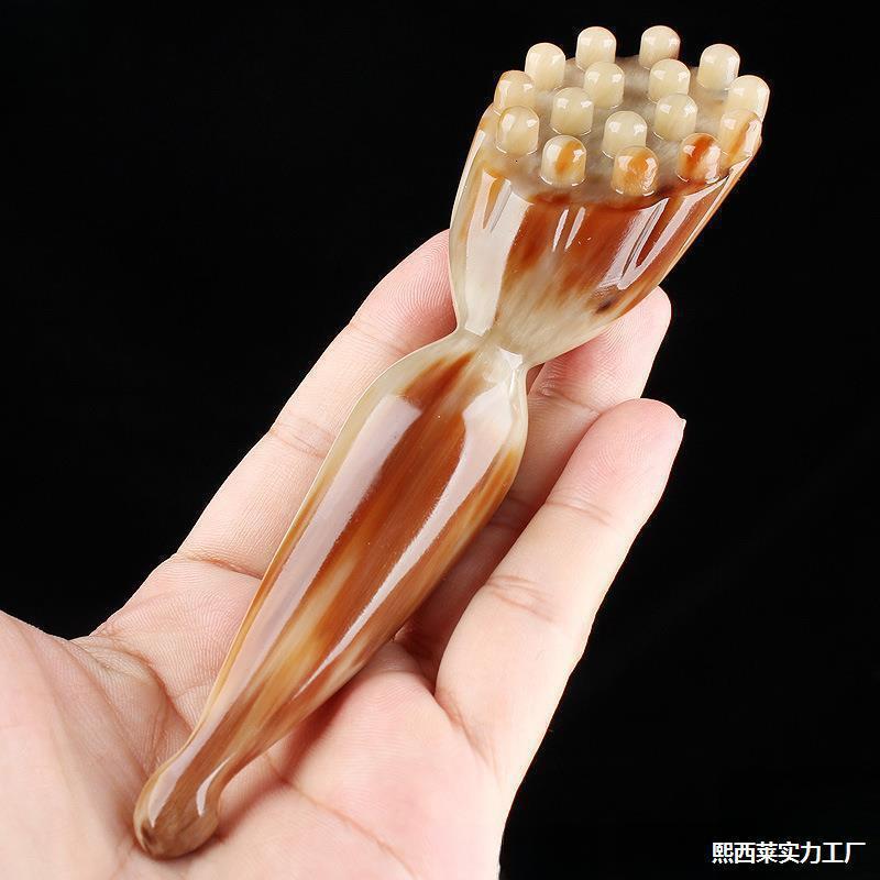 莲蓬白牛角经络按摩棒莲蓬通用款蓬水疗全身点穴脸部按摩器脸头皮