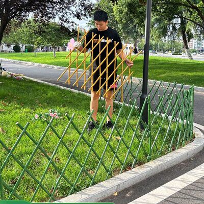 伸缩竹栅栏竹篱笆围栏户外庭院花园花架镀膜竹竿围墙护栏爬藤支架
