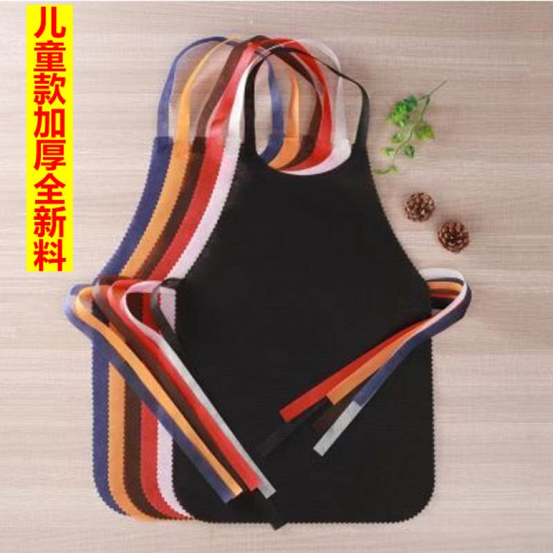 一次性无纺布围裙儿童火锅店餐厅幼儿围兜加厚小学生画画一件代发