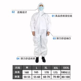 一次性无纺布防护服全套连体衣服防尘带帽加厚养殖场猪场防污防水