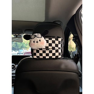 汽车载装饰品纸巾盒抽纸盒可爱小帕狗挂式纸巾袋小摆件高级感女生